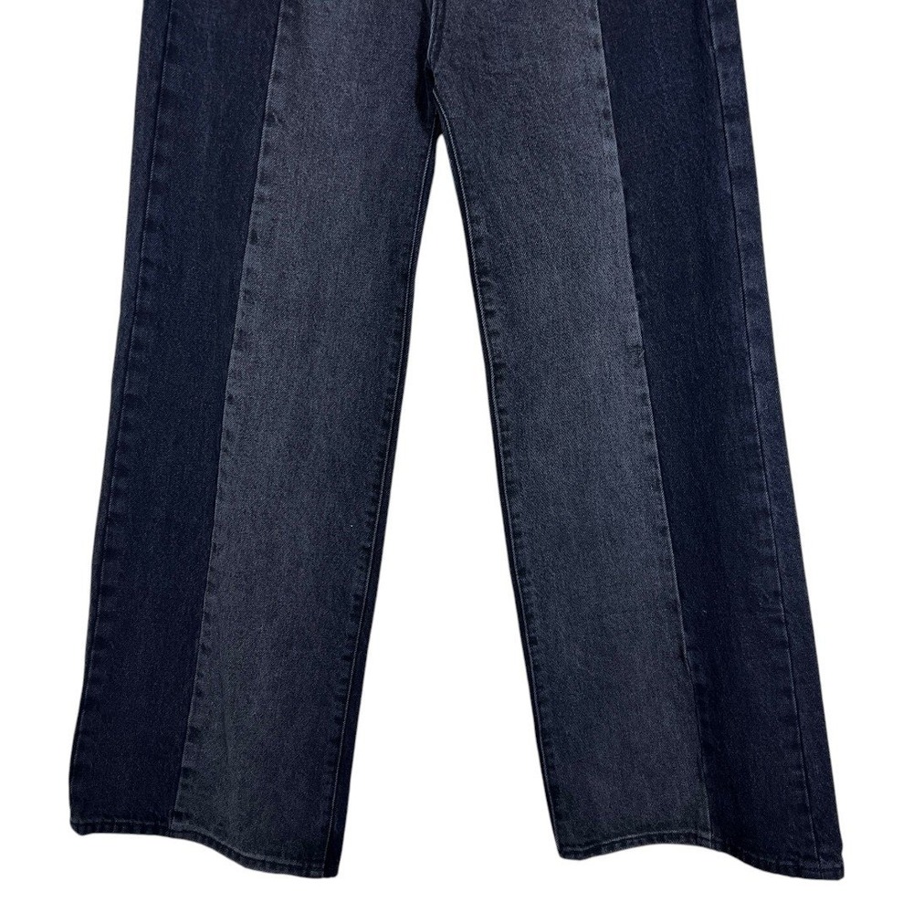 NWT Old Navy Baggy Wide Leg Two-Tone Jeans Black Skater Contrast Panels Size 16 - Picture 3 of 6